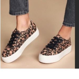 Steve Madden platform Sneakers leopard print sz 9